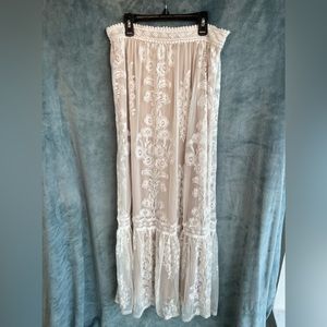 White lace Altar’d State Maxi Skirt NWOT